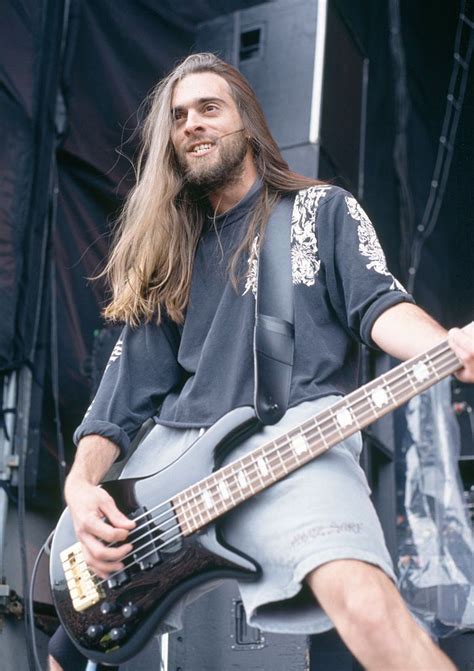 Rex Brown of Pantera performing on stage during the Monsters of Rock ...