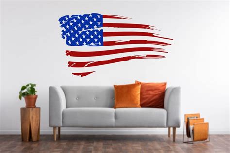 Waving Rugged American Flag Vinyl Wall Decal | Patriot99