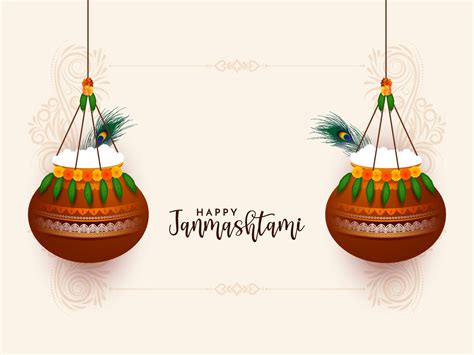 Happy janmashtami festival background with dahi handi 11013319 Vector Art at Vecteezy