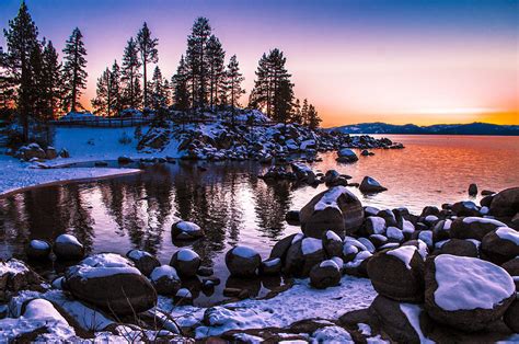 Lake Tahoe Winter Sunset Photograph by Brandon McClintock - Fine Art America