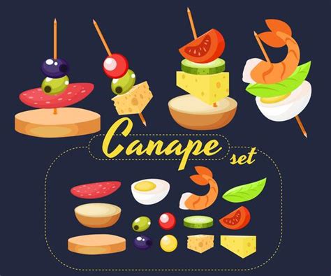 Canape Set Designer. Vector realistic illustration 359198 Vector Art at ...