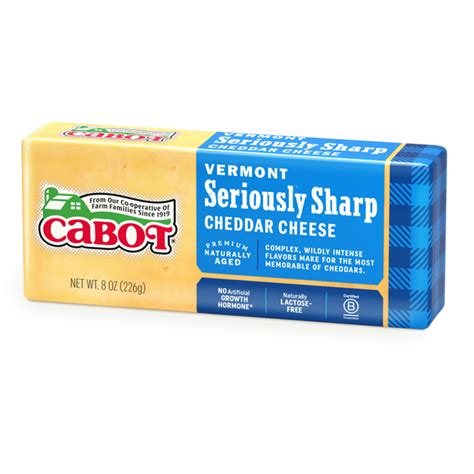 Cabot Creamery Aged Seriously Sharp Cheddar Cheese (8 oz) - Instacart