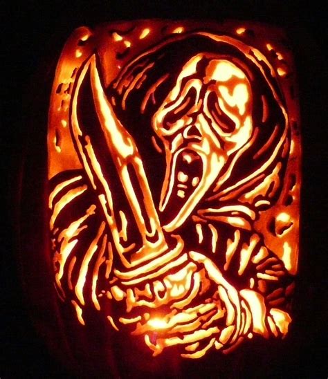 Carved Pumpkin- SCREAM! from a stoneykins.com pattern | Pumpkin carving, Halloween jack o ...