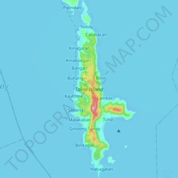 Talim Island topographic map, elevation, terrain