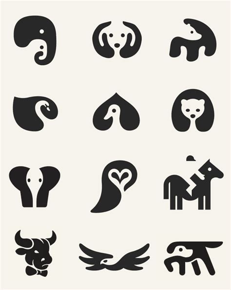 Negative Space Animal Icons by George Bokhua