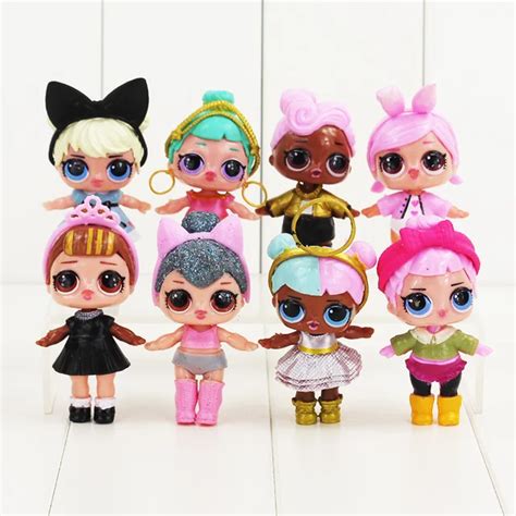 8pcs/lot 7 8cm Girls Playing House Doll action figure toys Dress Up Princess toys little girl ...