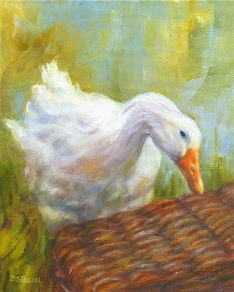 Daily Painting Projects: Curious Duck Oil Painting Duck Portrait Farm Animal Pet Picnic