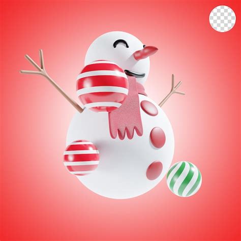 Premium PSD | Cute snowman christmas 3d illustration