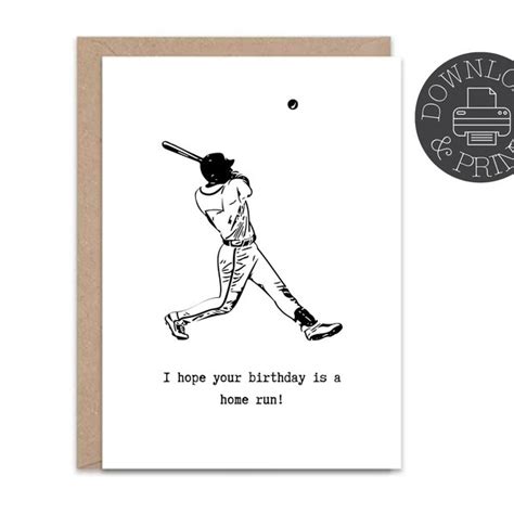 Funny Birthday Card Baseball - Etsy