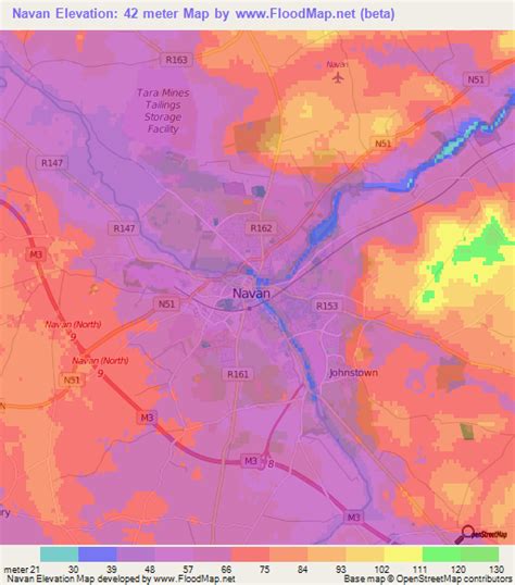 Elevation of Navan,Ireland Elevation Map, Topography, Contour