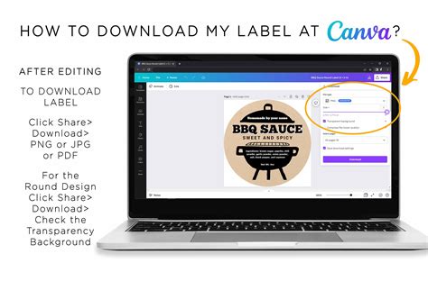 Printable BBQ Sauce Round Label Bbq Sauce Square Label DIY - Etsy