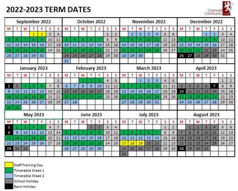 Cromwell Community College - Term Dates & School Day