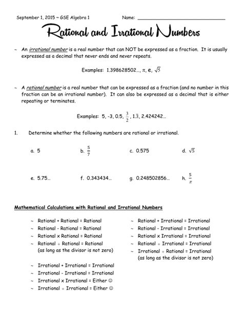 35 Rational And Irrational Numbers Worksheet - support worksheet