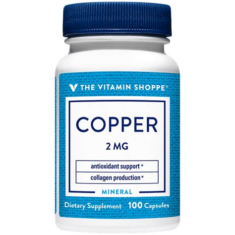 The Vitamin Shoppe Copper 2MG (Copper Gluconate), Antioxidant for Iron ...