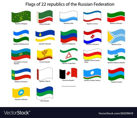 Set flags republic russia tatarstan Royalty Free Vector