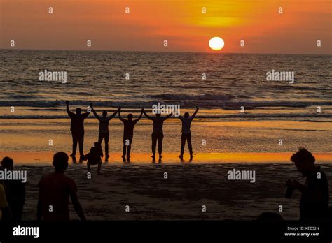 Sunset on the Cox's Bazar Sea Beach. Cox's Bazar. Bangladesh Stock ...