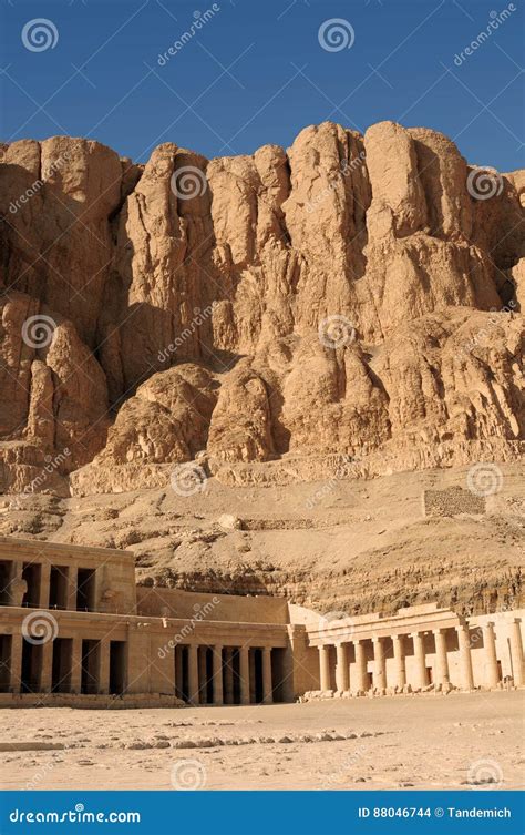 Temple of Hatshepsut at Deir El-Bahri. Neighborhoods of Valley of the Kings Stock Photo - Image ...