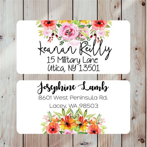 Floral Return Address Labels Cute Address Labels Flowers | Etsy