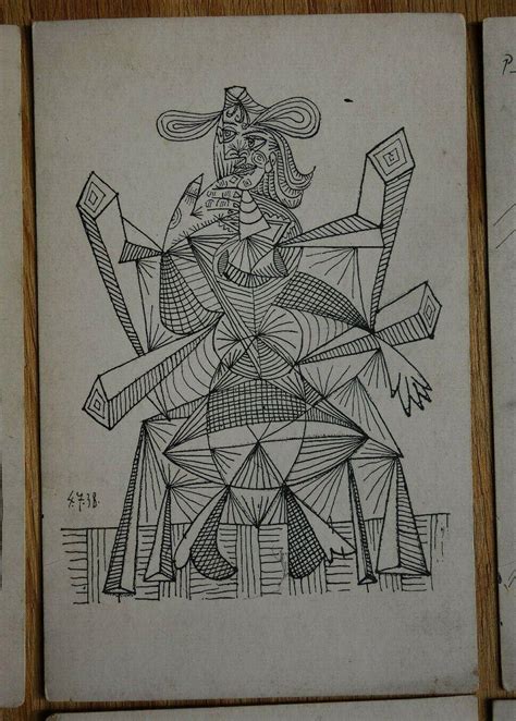 Pablo Picasso drawings MOMA 1939 exhibition group of 7 postcards ppc T6 ...