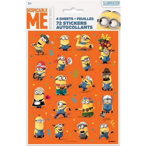 Despicable Me Minions Sticker Sheets, 4ct - Walmart.com