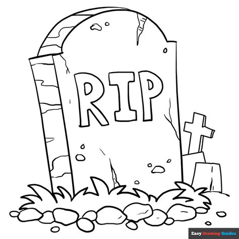 Tombstone Coloring Page | Easy Drawing Guides