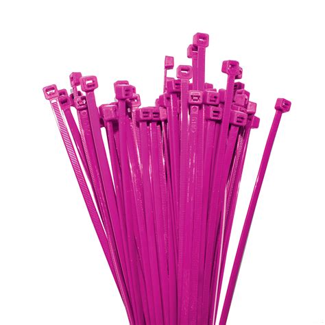 Nylon Cable Ties, Pink, 300mm Long x 4.8mm Wide, Pack of 25. - KT Cables