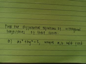 Answered: Find the differential equations of… | bartleby