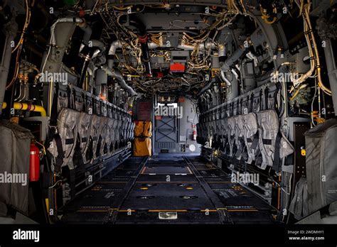 The interior of a US Navy V-22 Osprey on display at America's Airshow ...