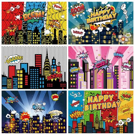 Yeele-Superhero-Birthday-Backdrop-City-Building-Super-Hero-Baby-Shower ...