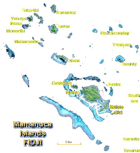 Mamanuca Islands Fiji Map