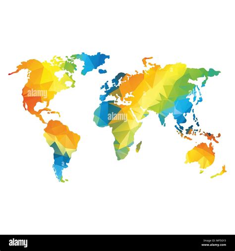 low poly global world map Stock Vector Image & Art - Alamy