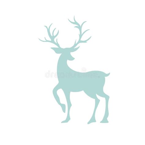 Christmas Deer Silhouette in Vector Stock Vector - Illustration of ...