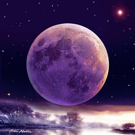 Super Cold Moon over December Digital Art by Robin Moline