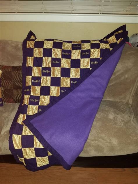 Crown royal made from bags purple and gold blanket | Etsy