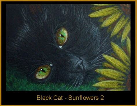 Black Cat - Sunflowers 2 - by Cyra R. Cancel from Gallery