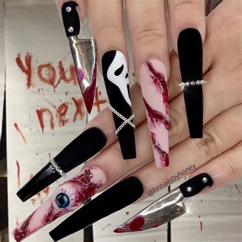 You’re Next for Trick or Treat !!! Knife shape fingers #nails #artist #nailsof...-#artist # ...