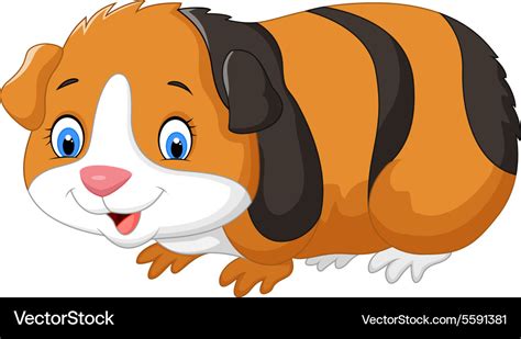 Cartoon cute guinea pig Royalty Free Vector Image