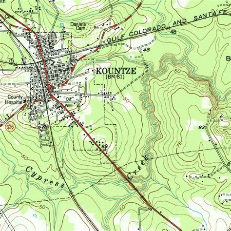 Kountze, TX (1955, 62500-Scale) Map by United States Geological Survey | Avenza Maps