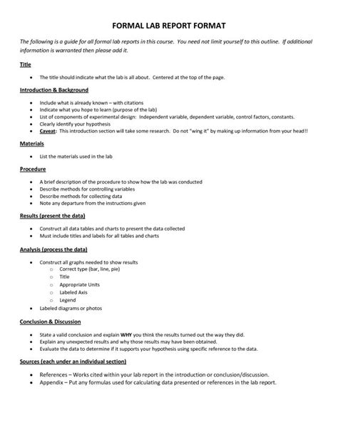 Scientific data , 7 Formal Lab Report Template : Formal Lab Report Format | Lab report template ...