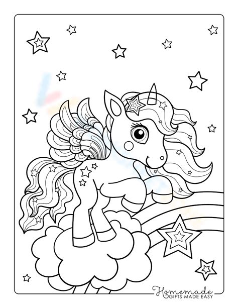 Baby Unicorn On Rainbow Worksheet