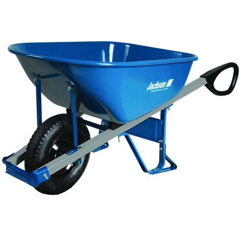 Jackson 6 cu. ft. Heavy Gauge Seamless Steel Wheelbarrow with Total ...