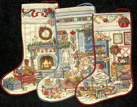 QueenOfAllCrafts: Just listed... FINISHED CROSS STITCH CHRISTMAS STOCKINGS!