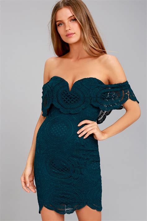 Stunning Teal Blue Lace Dress - Blue Dress - Lace OTS Dress - Lulus