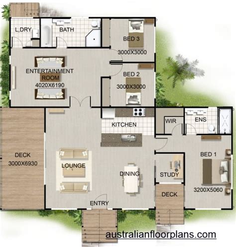 3 Bedroom + Study On timber floor House Plan:178KR |Australian Dream Home | SEE OUR NEW FREE ...