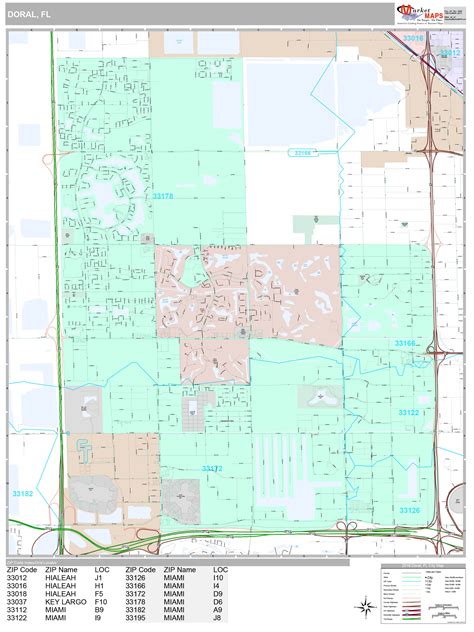 Doral Florida Wall Map (Premium Style) by MarketMAPS - MapSales.com