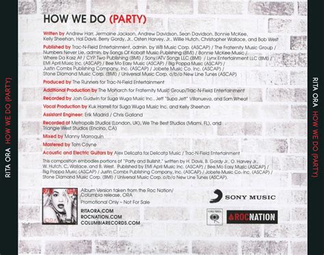 Car tula Trasera de Rita Ora - How We Do (Party) (Cd Single) - Portada