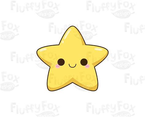 Kawaii Star Clipart, Cute Stars Clip Art, Galaxy Happy Funny Face Emoji Expression Cartoon ...