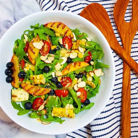 Grilled Fruit and Vegetable Summer Salad - Herbs & Flour