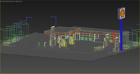 Shell Gas Station model - TurboSquid 1783346