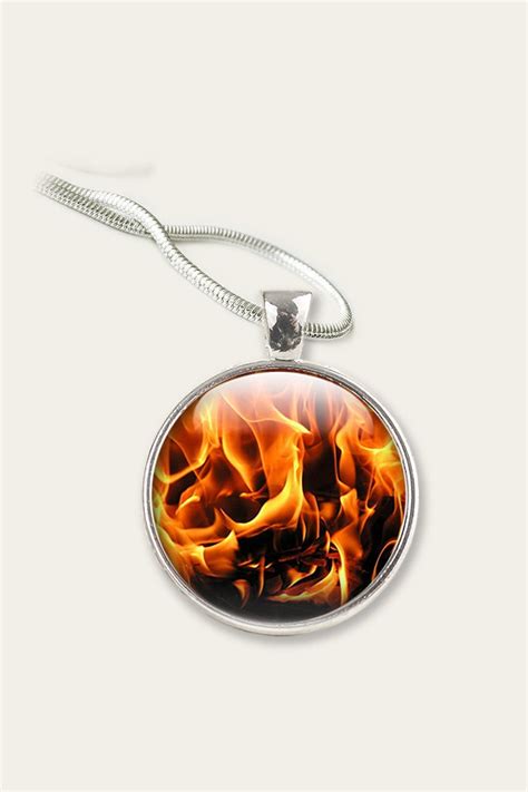 Fire Necklace Fire Flame Pendant Necklace Flames Hot - Etsy